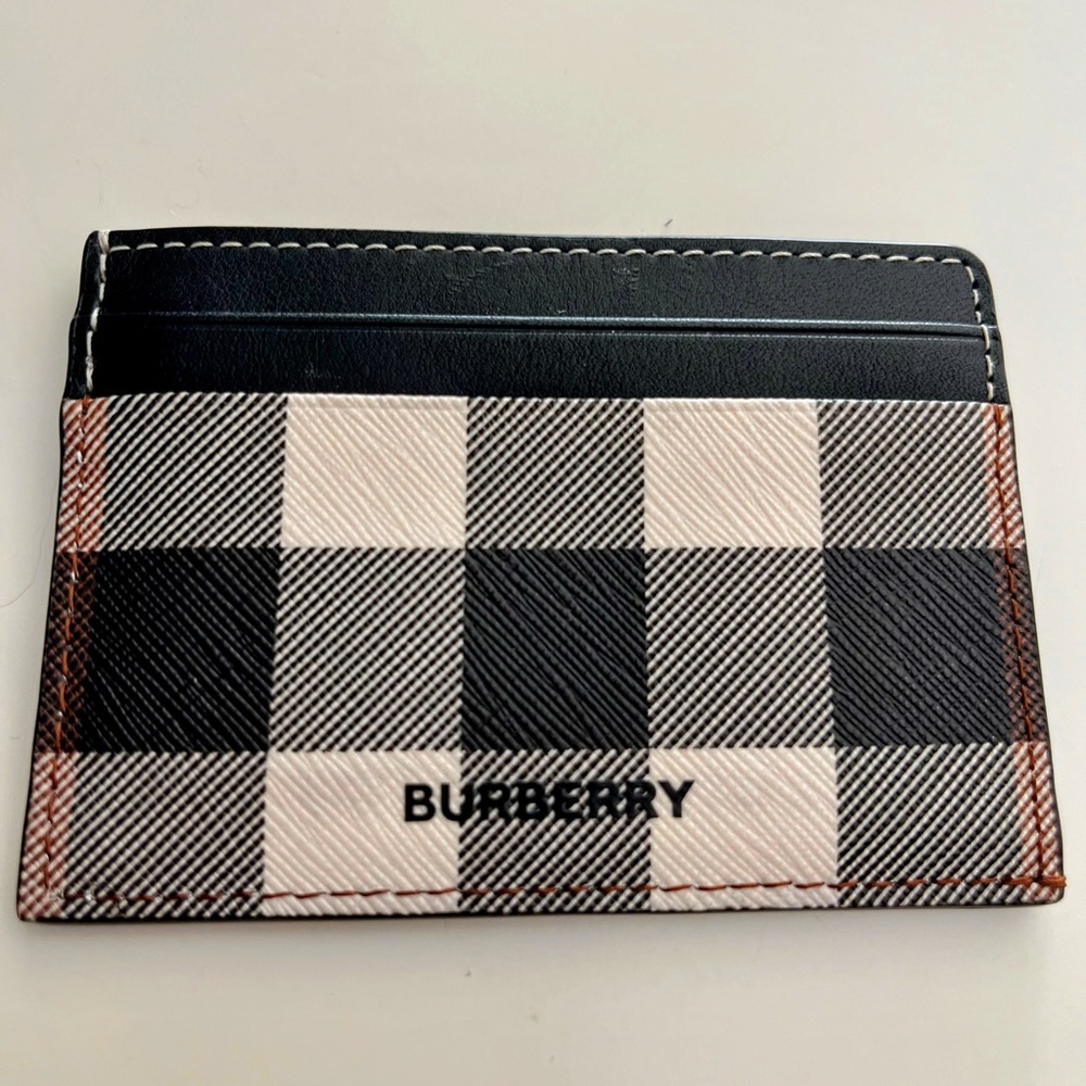 Burberry Men’s Check and Leather Card Case
